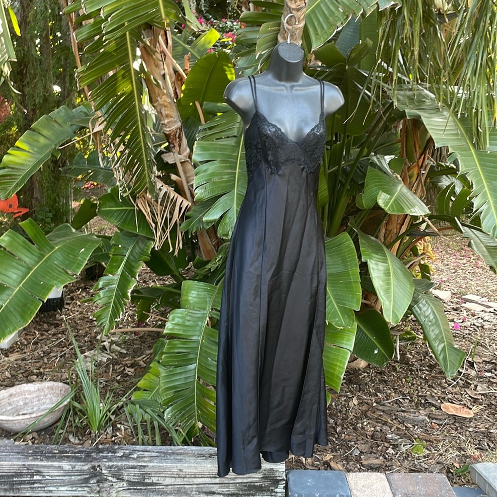 Victoria’s Secret lace and satin slip dress or nightgown with front slit